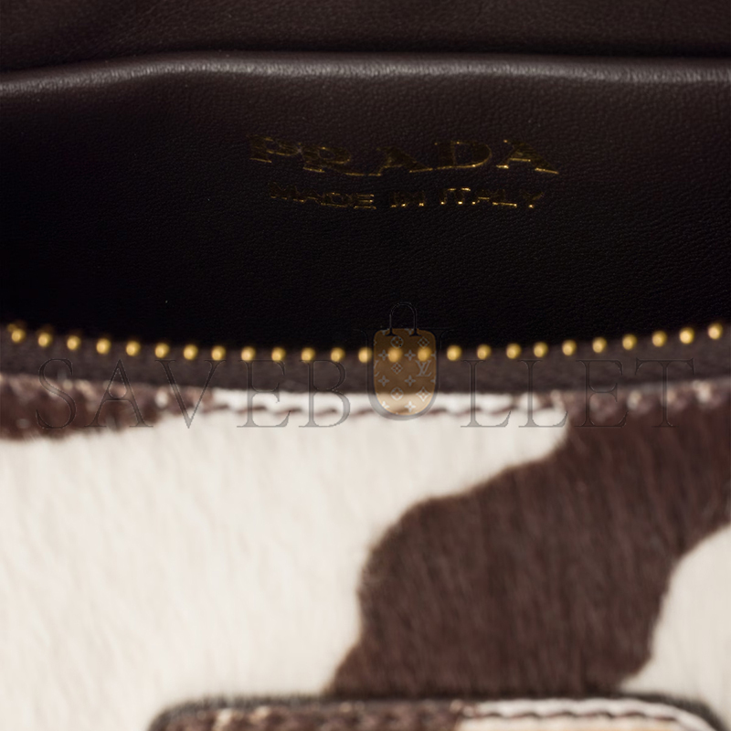 PRADA ARQUÉ PRINTED LEATHER MINI SHOULDER BAG 1BC194 (22.5*18.5*6cm)